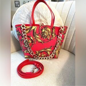 VERSACE COUTURE JEANS Tote with Original strap, 2-way Unbranded Gold Chain Strap